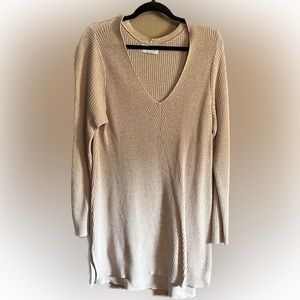 Old Navy Cream V-Neck Sweater Tunic